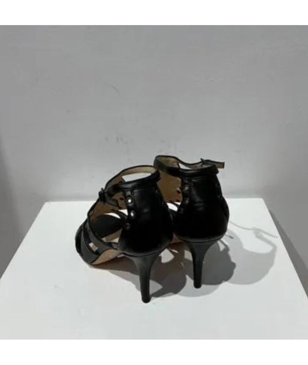 JIMMY CHOO Черные кожаные босоножки, фото 4