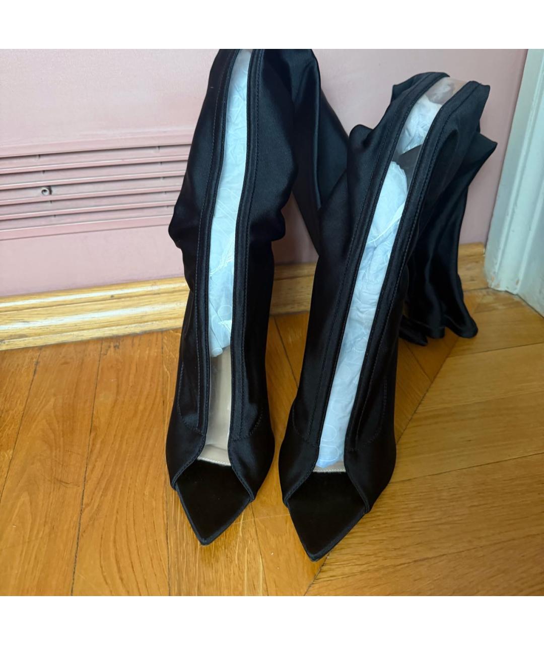 GIANVITO ROSSI Черные текстильные босоножки, фото 3