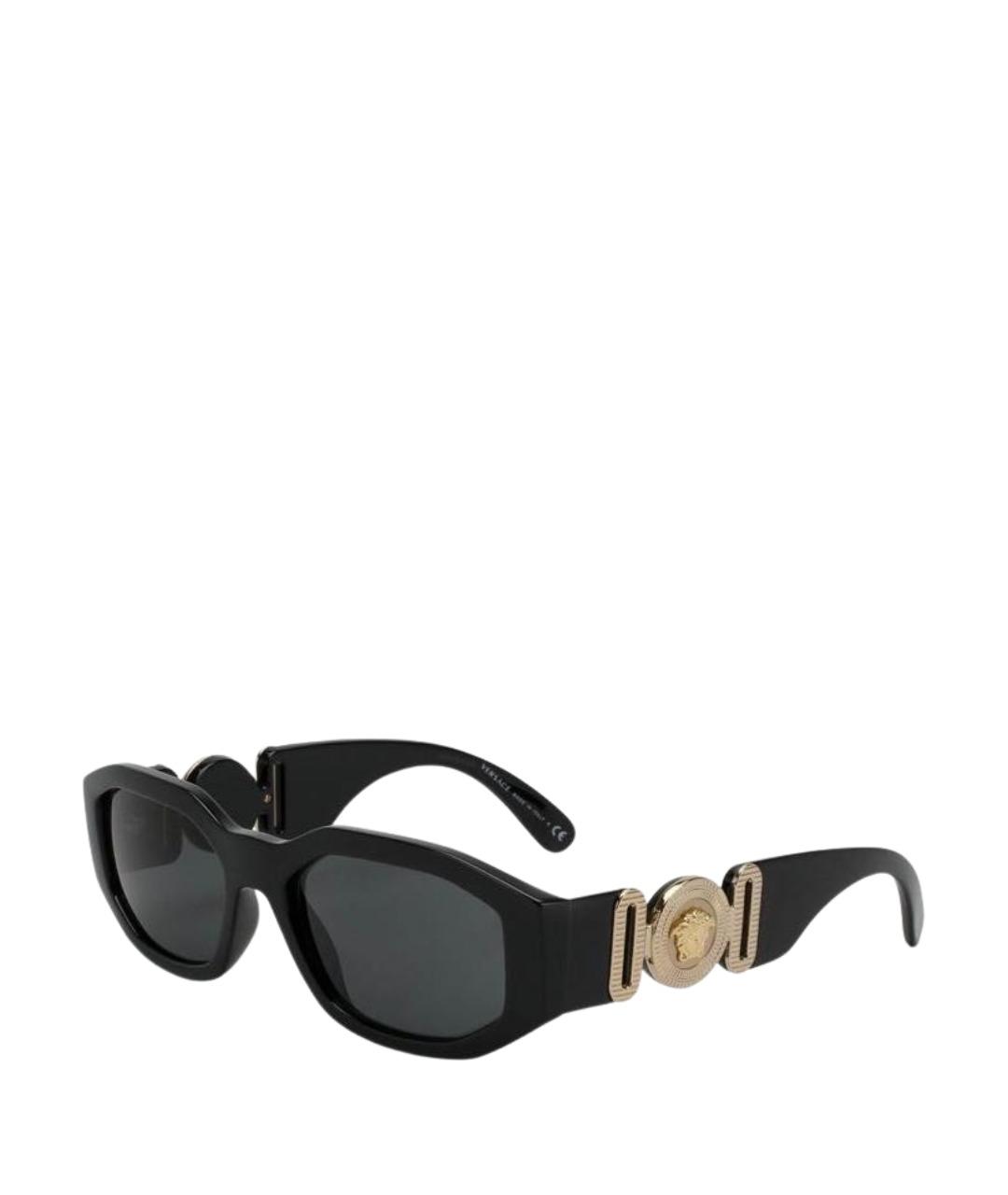 VERSACE Черные пластиковые солнцезащитные очки, фото 1