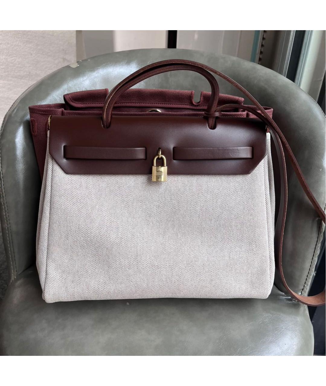 HERMES Бордовая кожаная сумка через плечо, фото 2