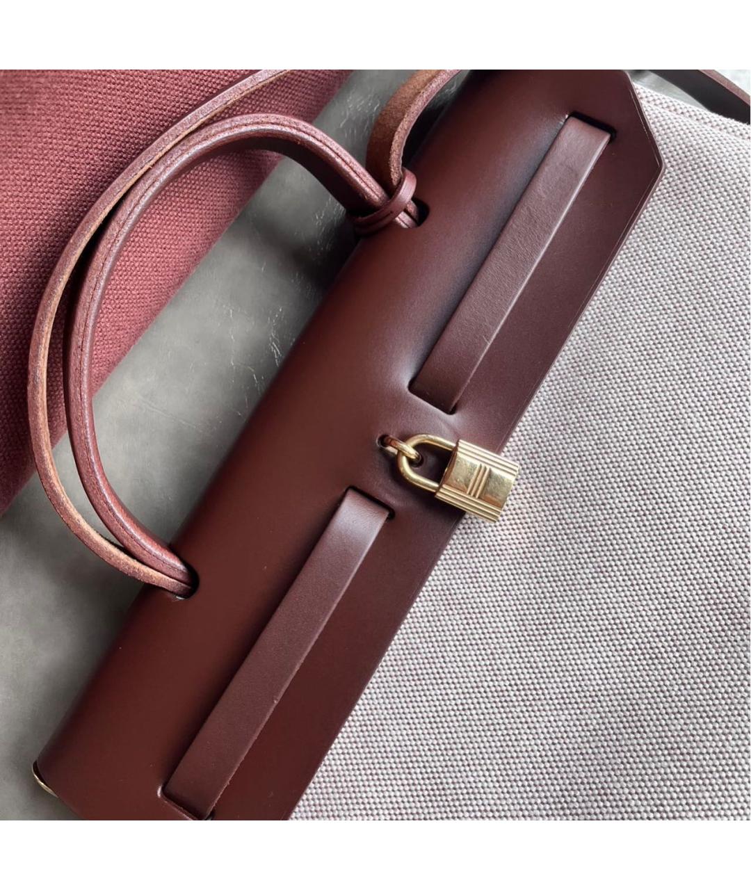 HERMES Бордовая кожаная сумка через плечо, фото 6