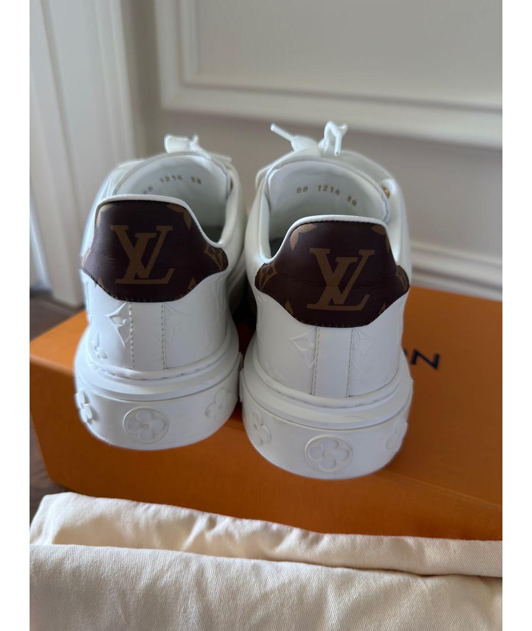 LOUIS VUITTON Белые кожаные кроссовки, фото 4