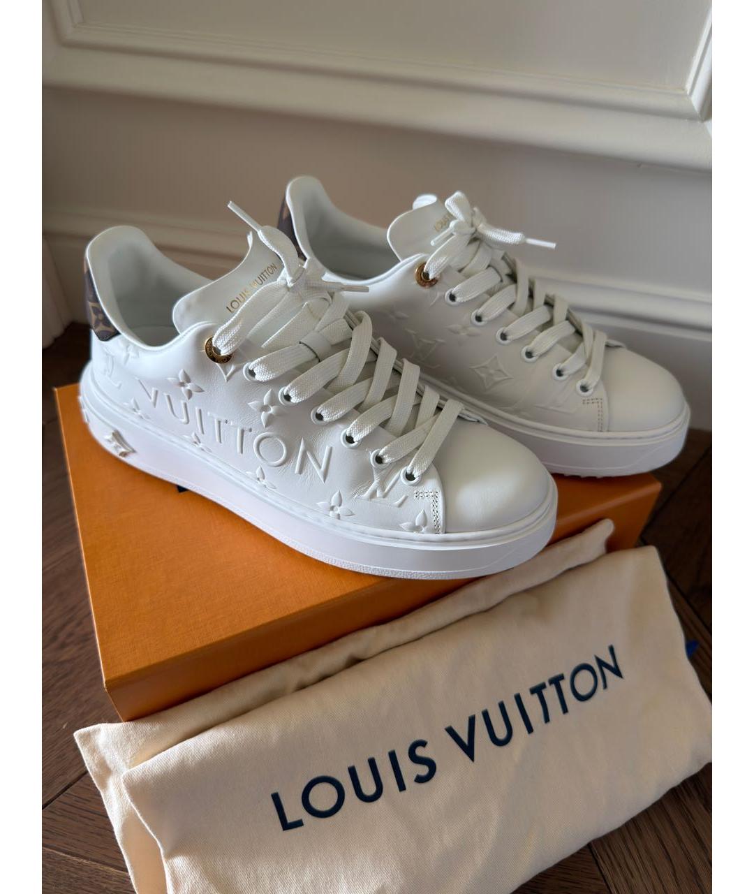LOUIS VUITTON Белые кожаные кроссовки, фото 2