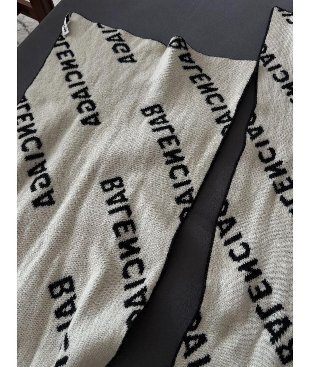 BALENCIAGA Черный шерстяной шарф, фото 3