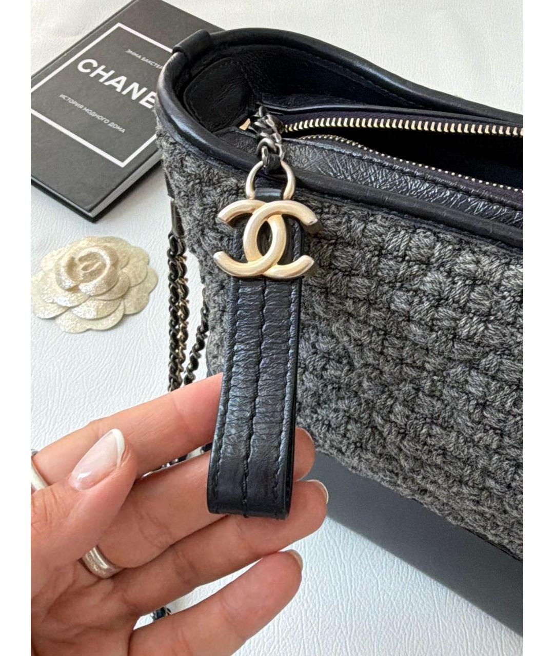 CHANEL Черная кожаная сумка через плечо, фото 4