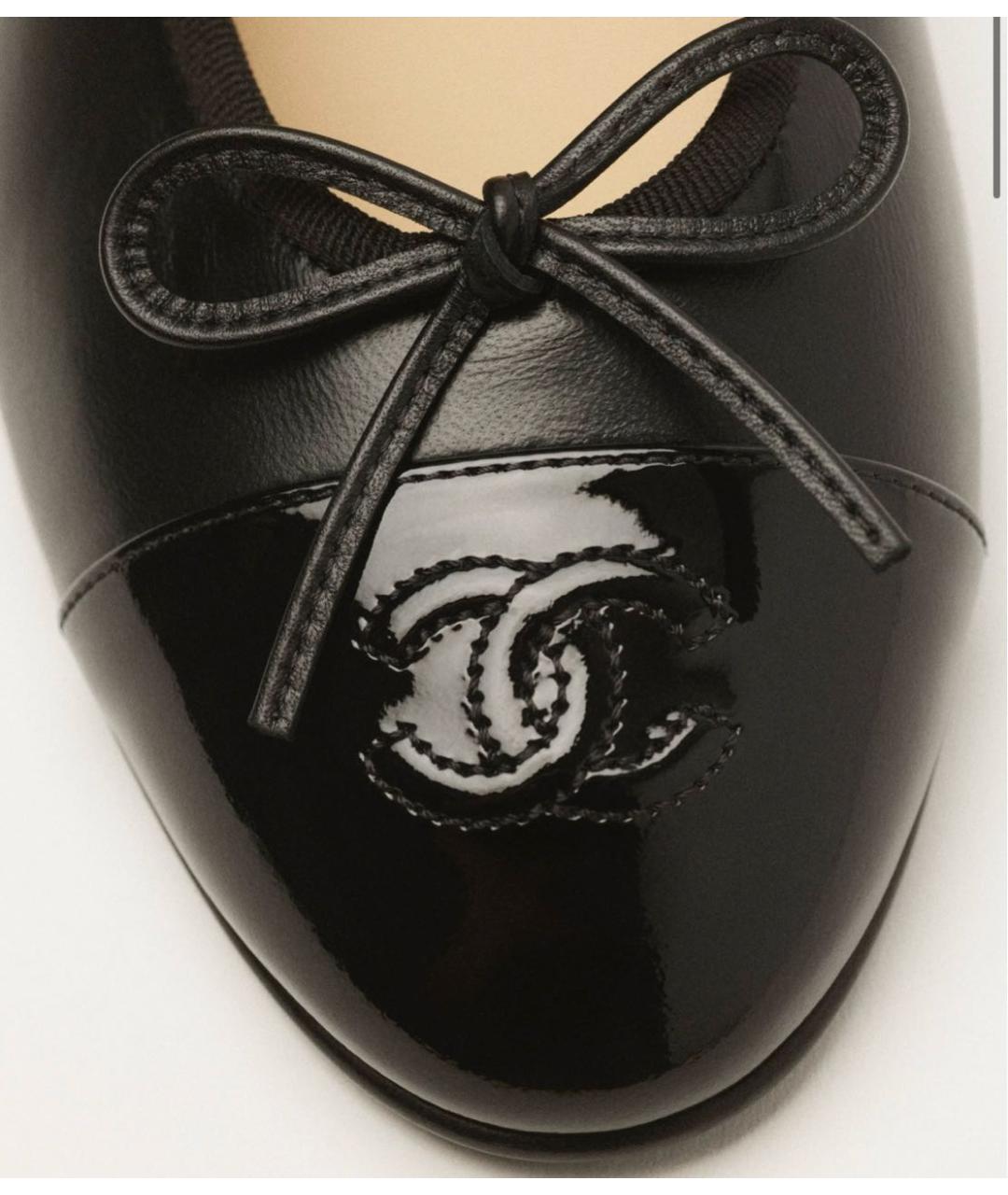 CHANEL Черные кожаные балетки, фото 3