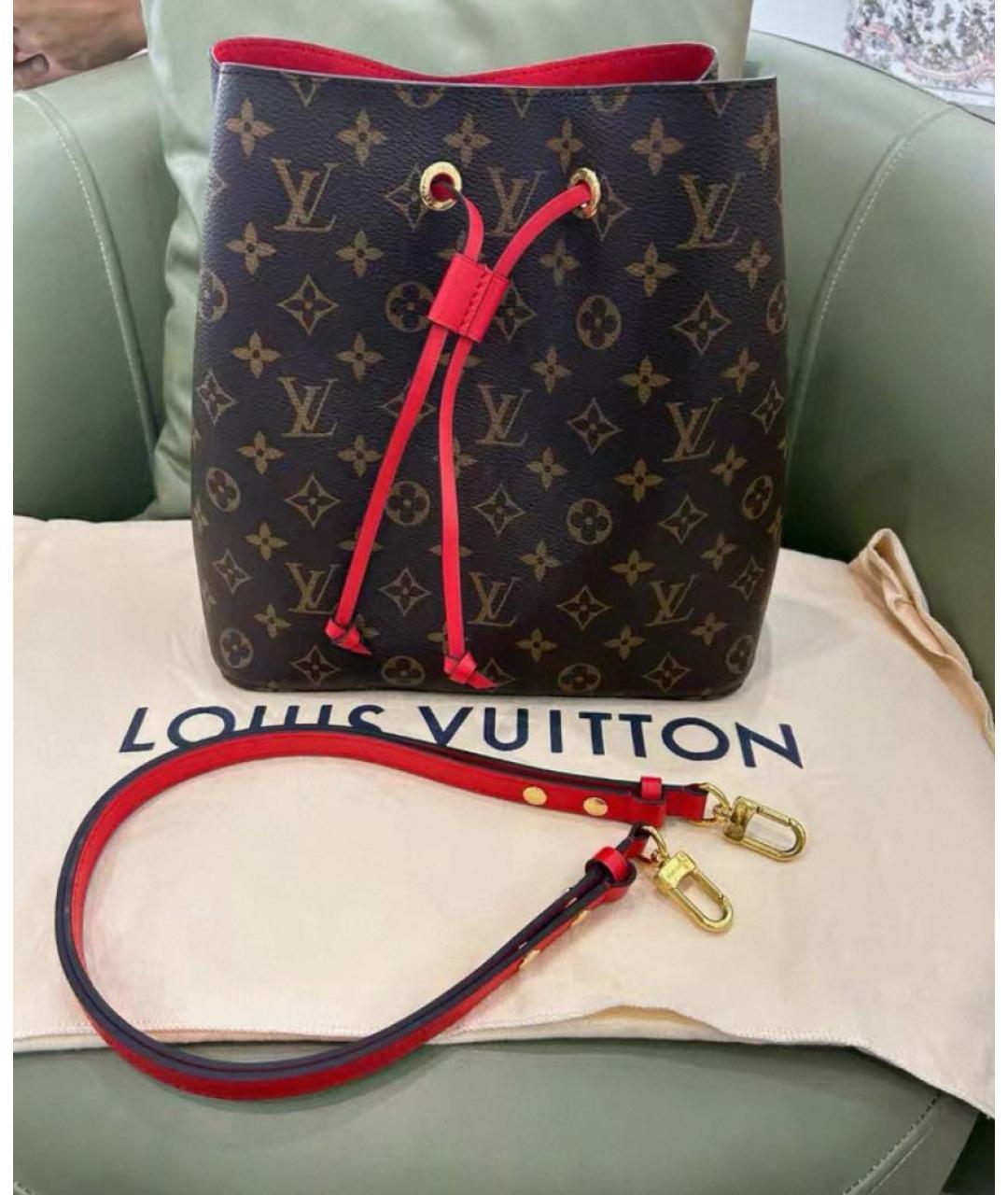 LOUIS VUITTON Коричневая канва сумка тоут, фото 8