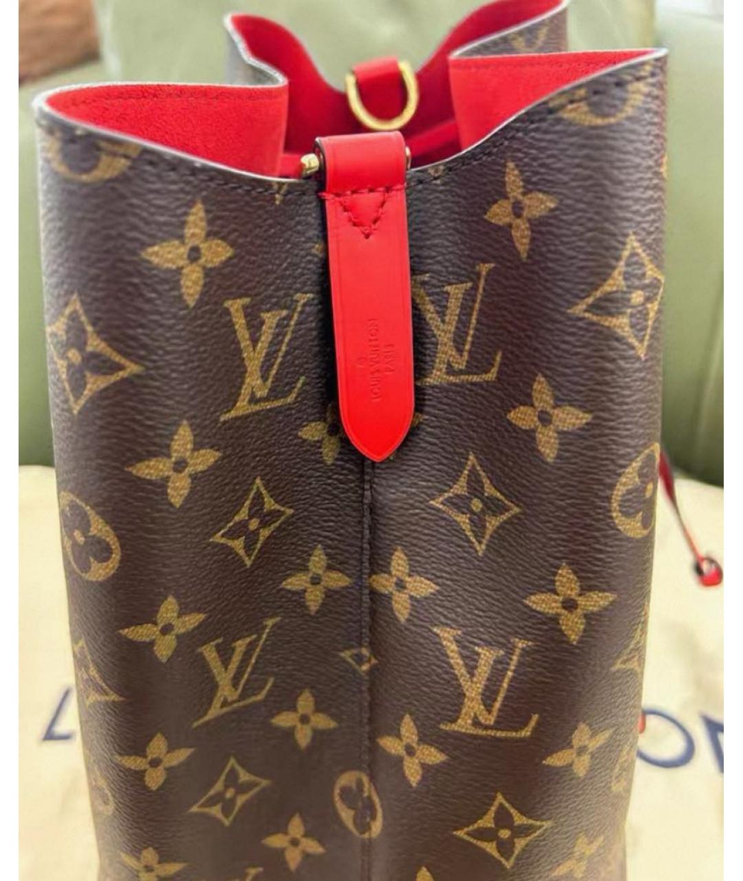 LOUIS VUITTON Коричневая канва сумка тоут, фото 7