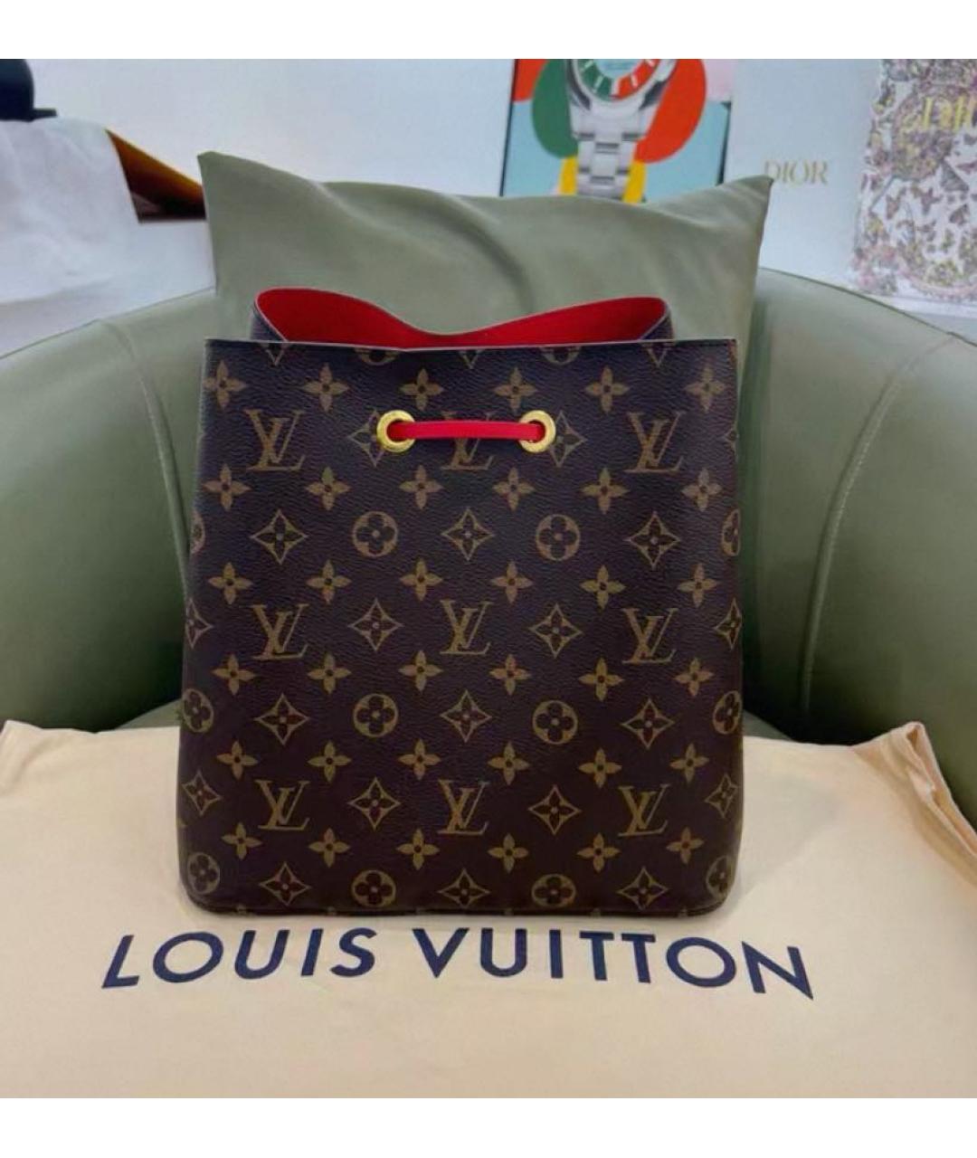 LOUIS VUITTON Коричневая канва сумка тоут, фото 2
