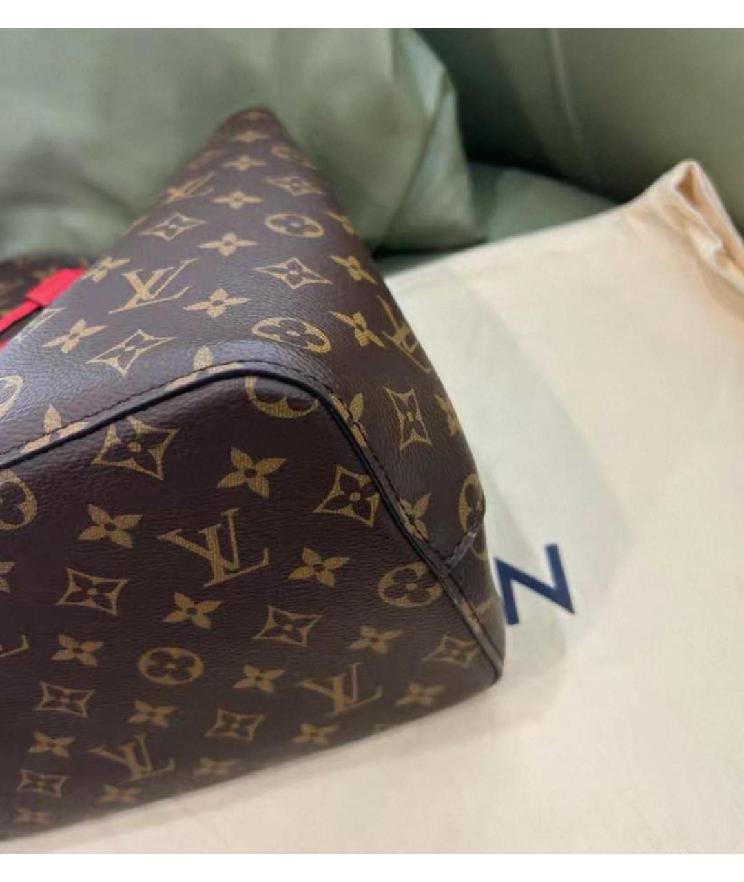 LOUIS VUITTON Коричневая канва сумка тоут, фото 5