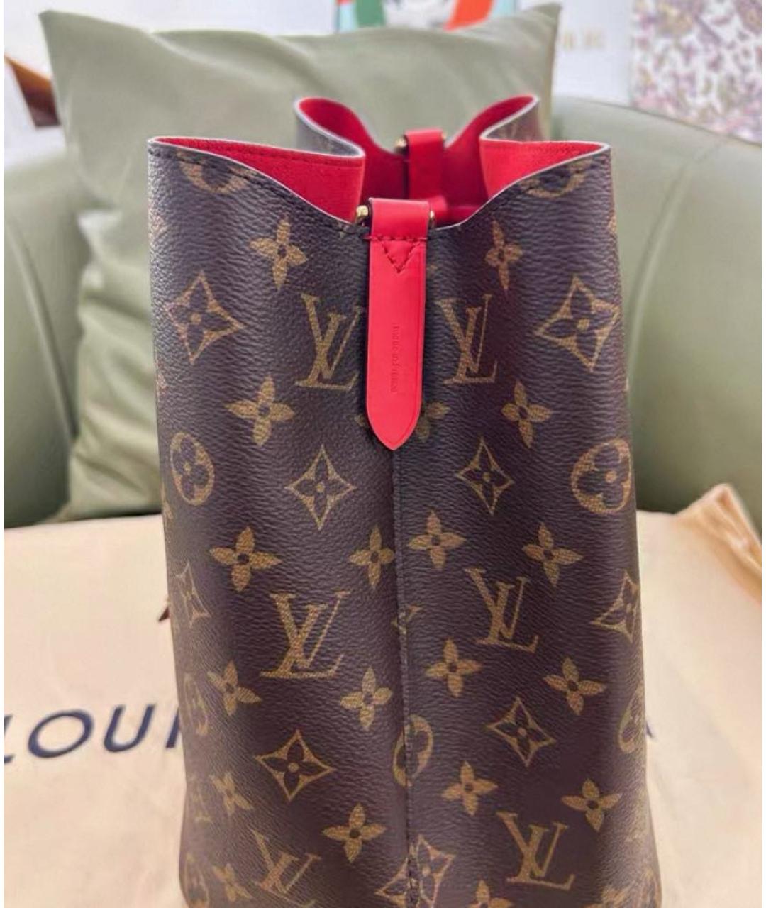 LOUIS VUITTON Коричневая канва сумка тоут, фото 6