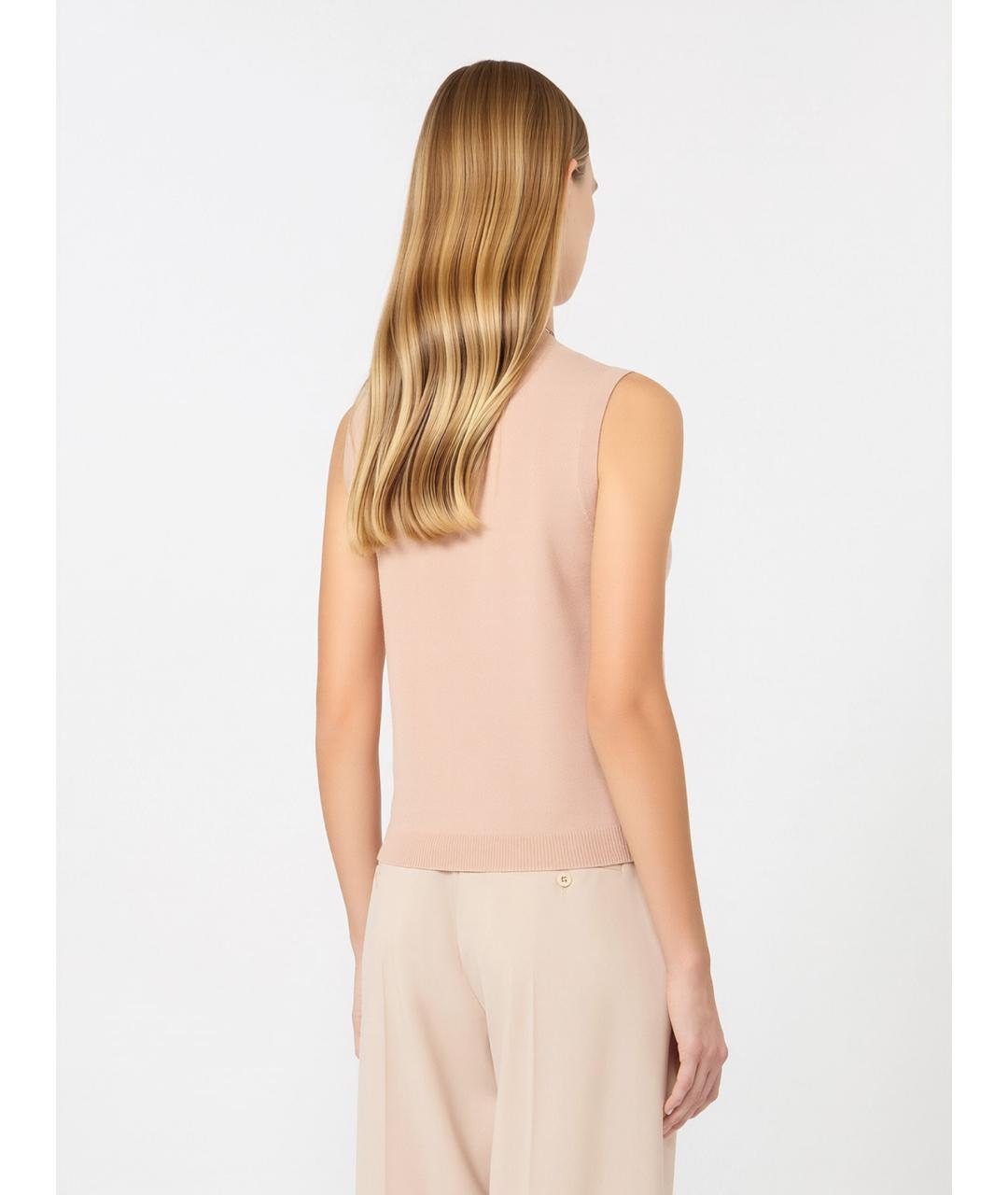 WEEKEND MAX MARA Розовая вискозная майка, фото 4