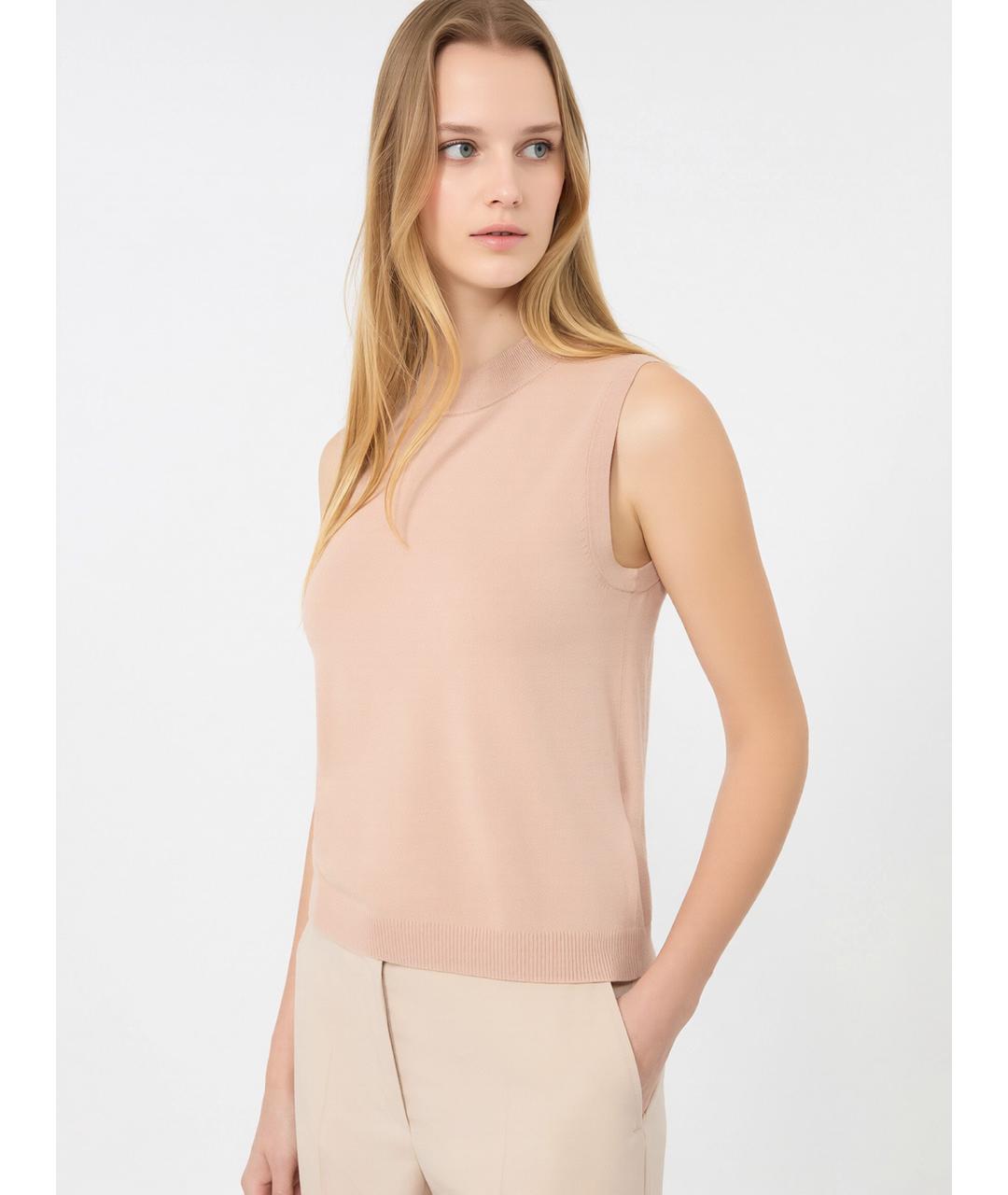 WEEKEND MAX MARA Розовая вискозная майка, фото 5