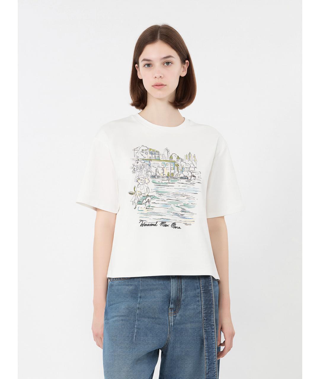 WEEKEND MAX MARA Мульти хлопковая футболка, фото 3