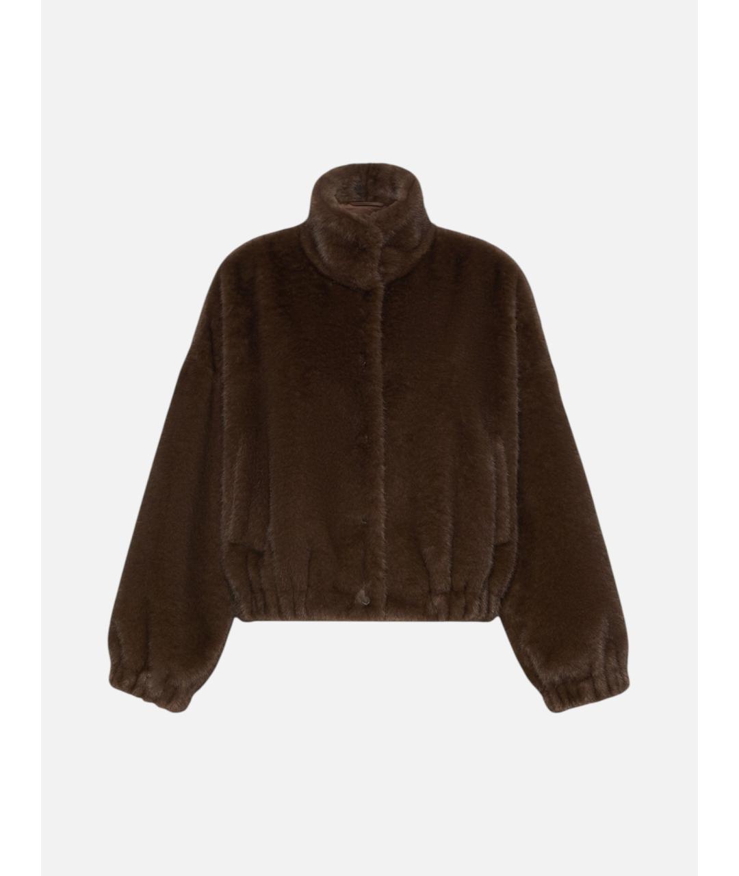 WEEKEND MAX MARA Коричневая полиэстеровая куртка, фото 6