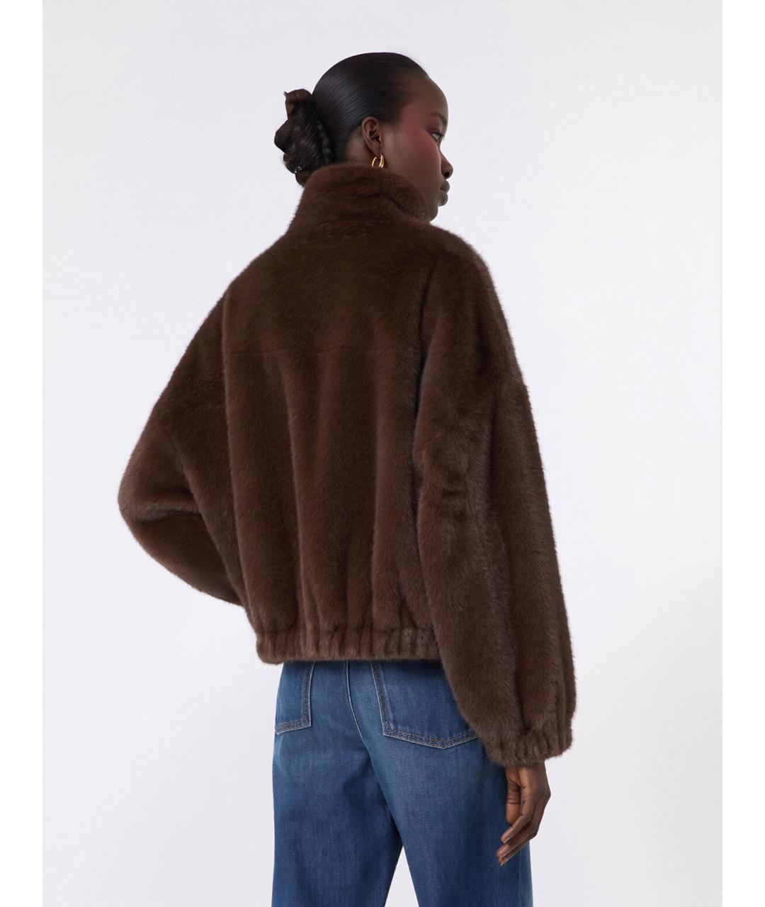 WEEKEND MAX MARA Коричневая полиэстеровая куртка, фото 4