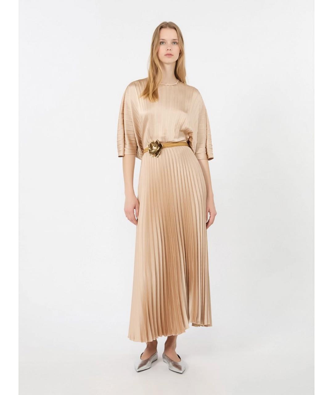 WEEKEND MAX MARA Розовая полиэстеровая юбка макси, фото 2