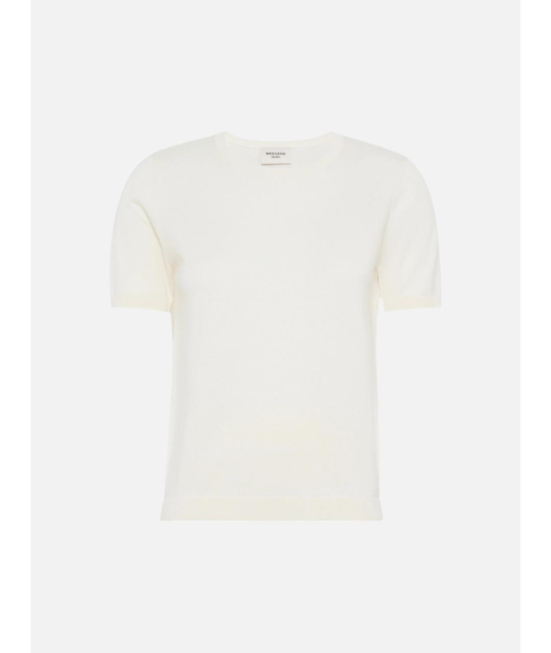 WEEKEND MAX MARA Бежевая шелковая футболка, фото 6