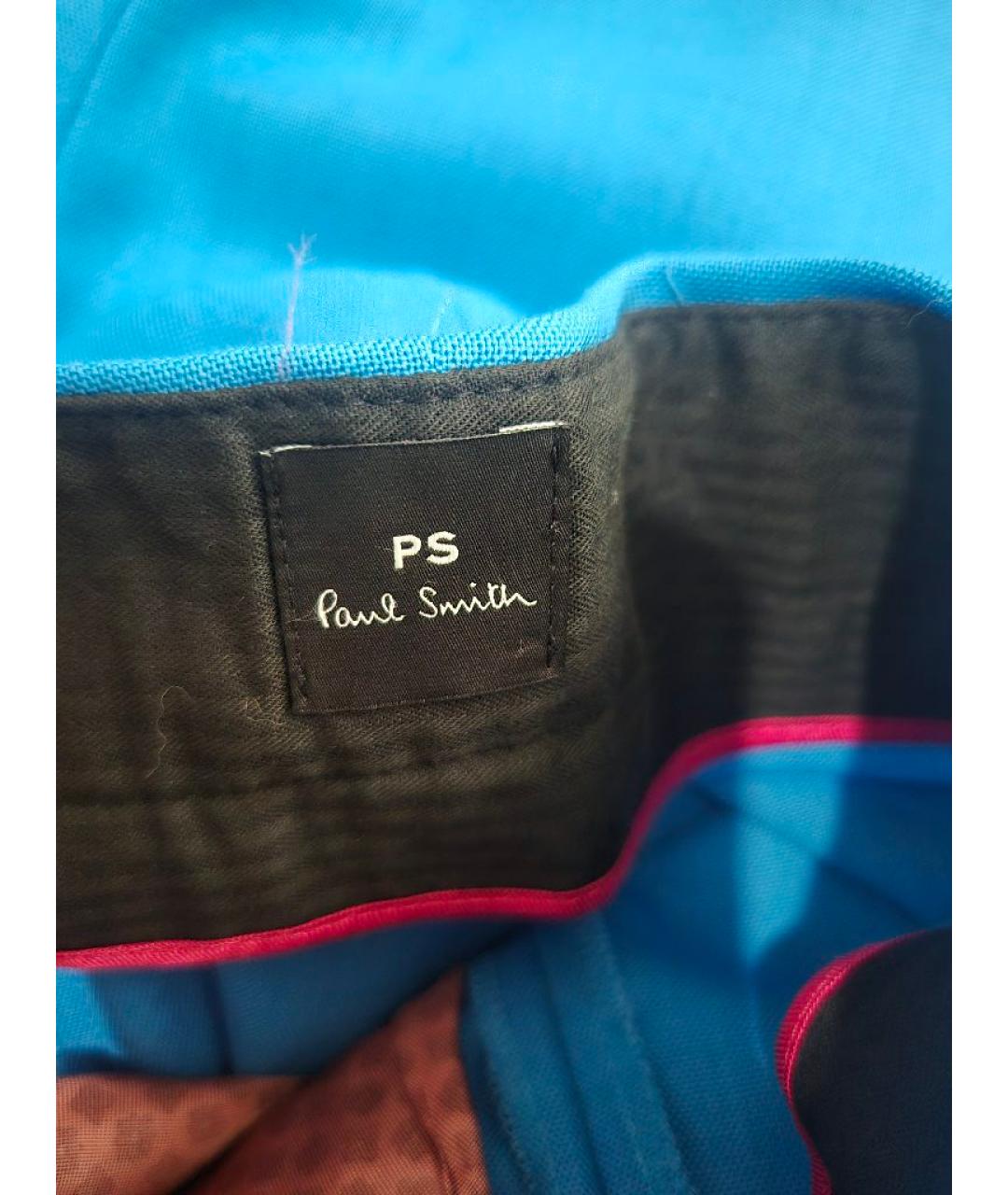 PAUL SMITH Синие шерстяные брюки широкие, фото 4