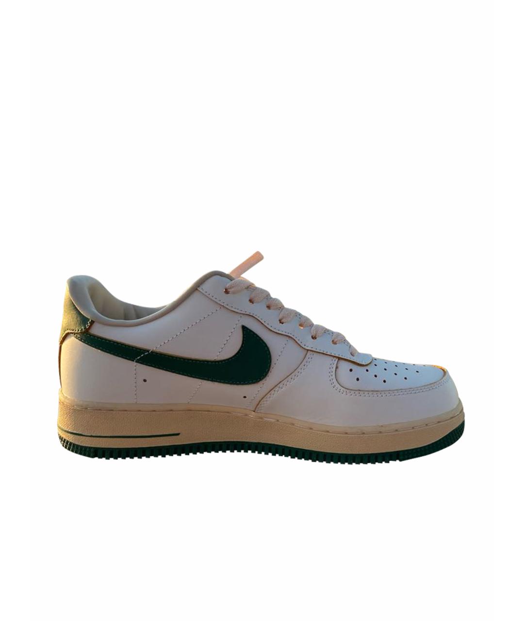 NIKE Бежевые кожаные низкие кроссовки / кеды, фото 1
