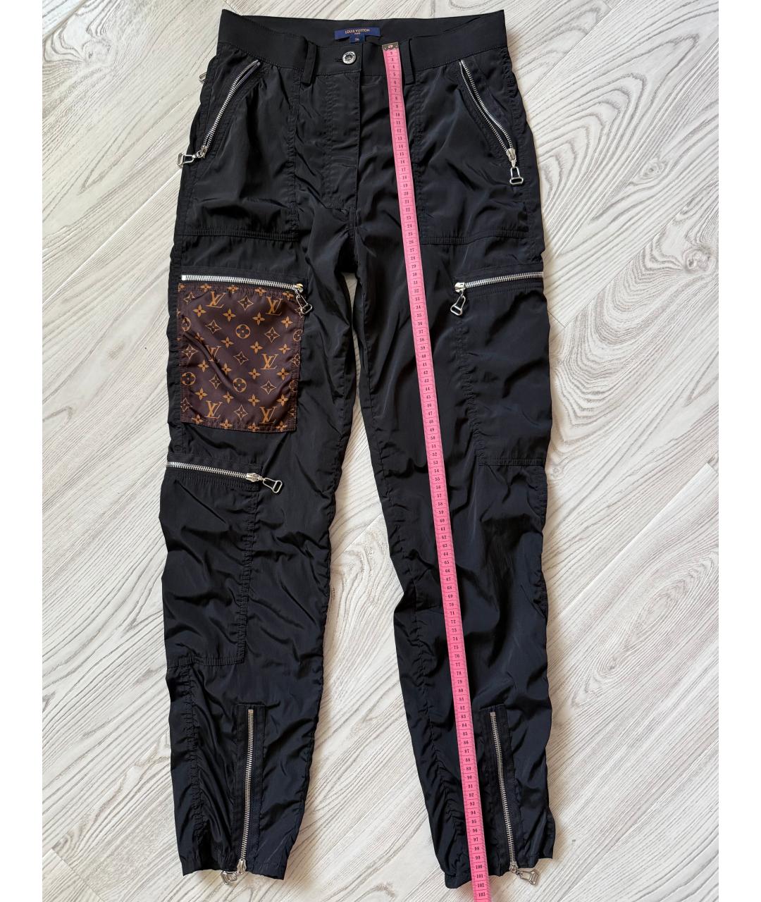 LOUIS VUITTON Черные полиуретановые брюки узкие, фото 2