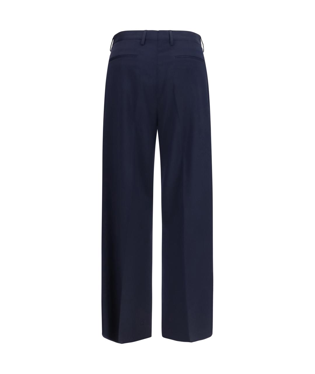 VIVIENNE WESTWOOD Темно-синие шерстяные повседневные брюки, фото 2