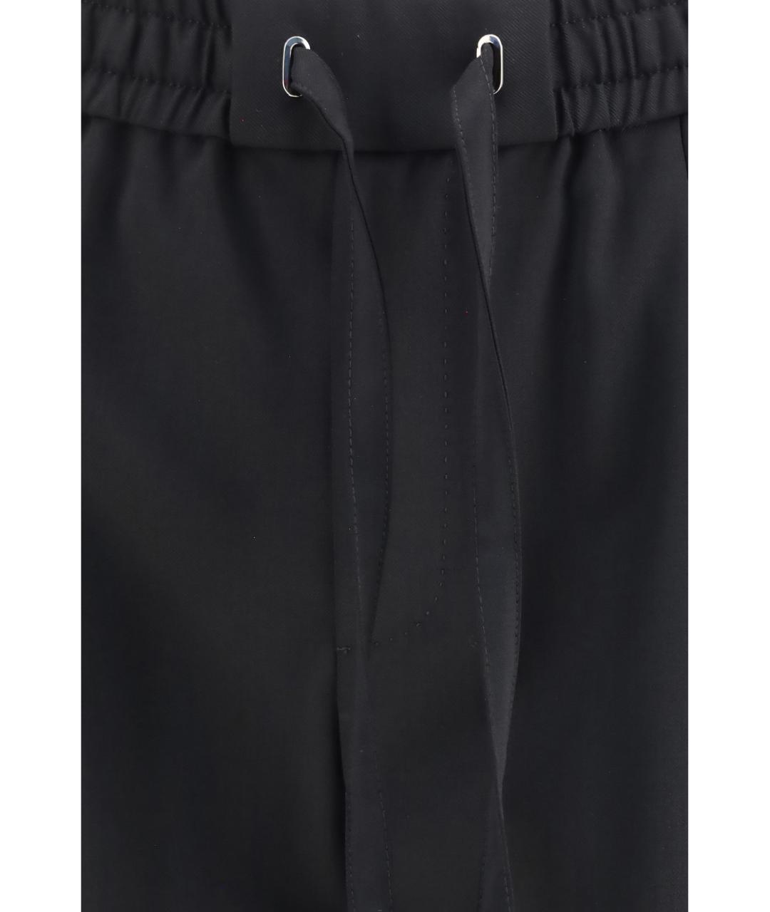 DOLCE&GABBANA Черные шерстяные повседневные брюки, фото 3