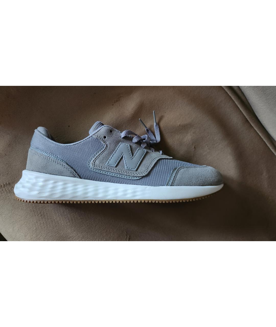 NEW BALANCE Серые замшевые низкие кроссовки / кеды, фото 2