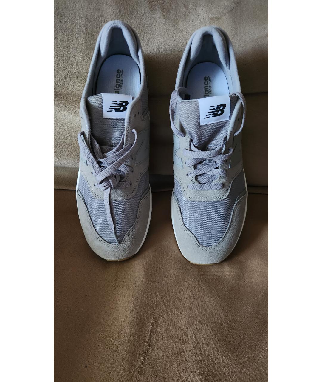 NEW BALANCE Серые замшевые низкие кроссовки / кеды, фото 3