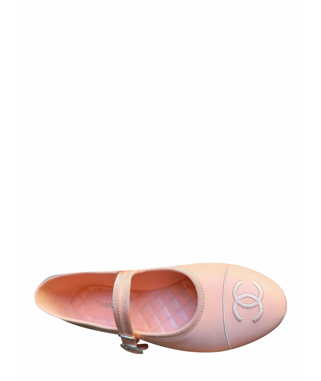 CHANEL Розовые кожаные балетки, фото 1