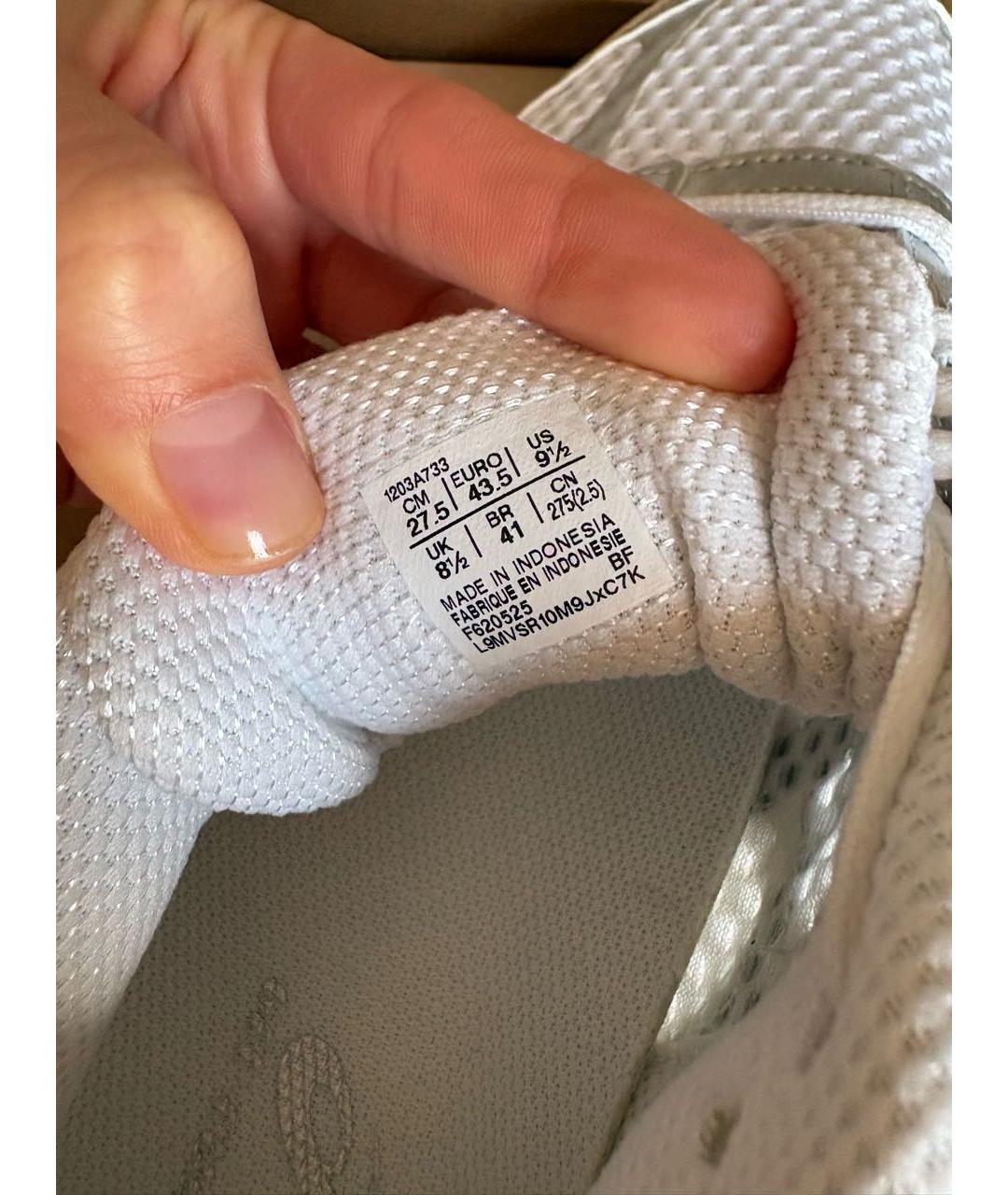 ASICS Белые текстильные низкие кроссовки / кеды, фото 7
