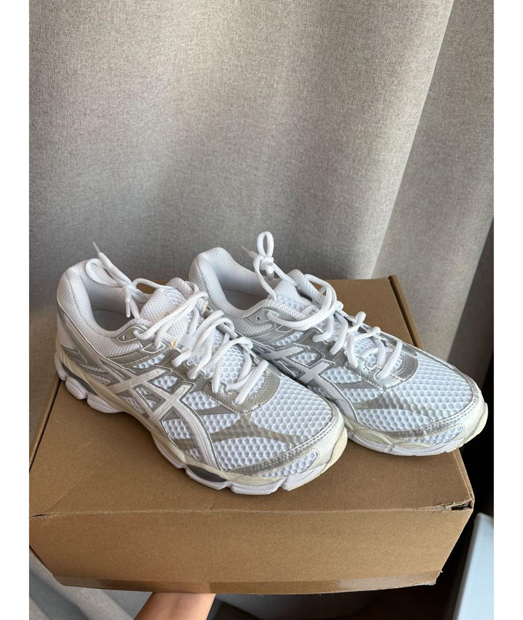ASICS Белые текстильные низкие кроссовки / кеды, фото 8