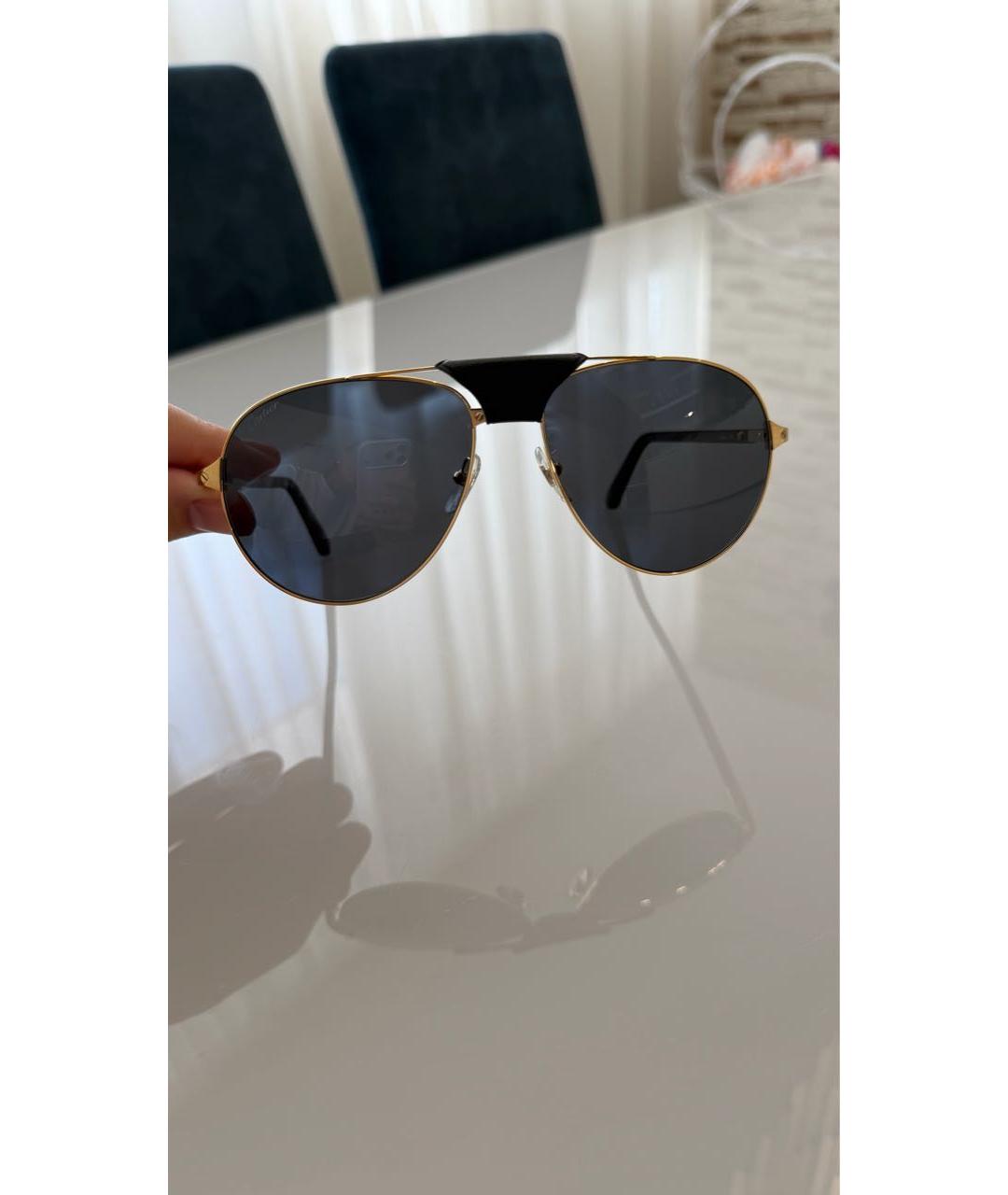 CARTIER Золотые металлические солнцезащитные очки, фото 7