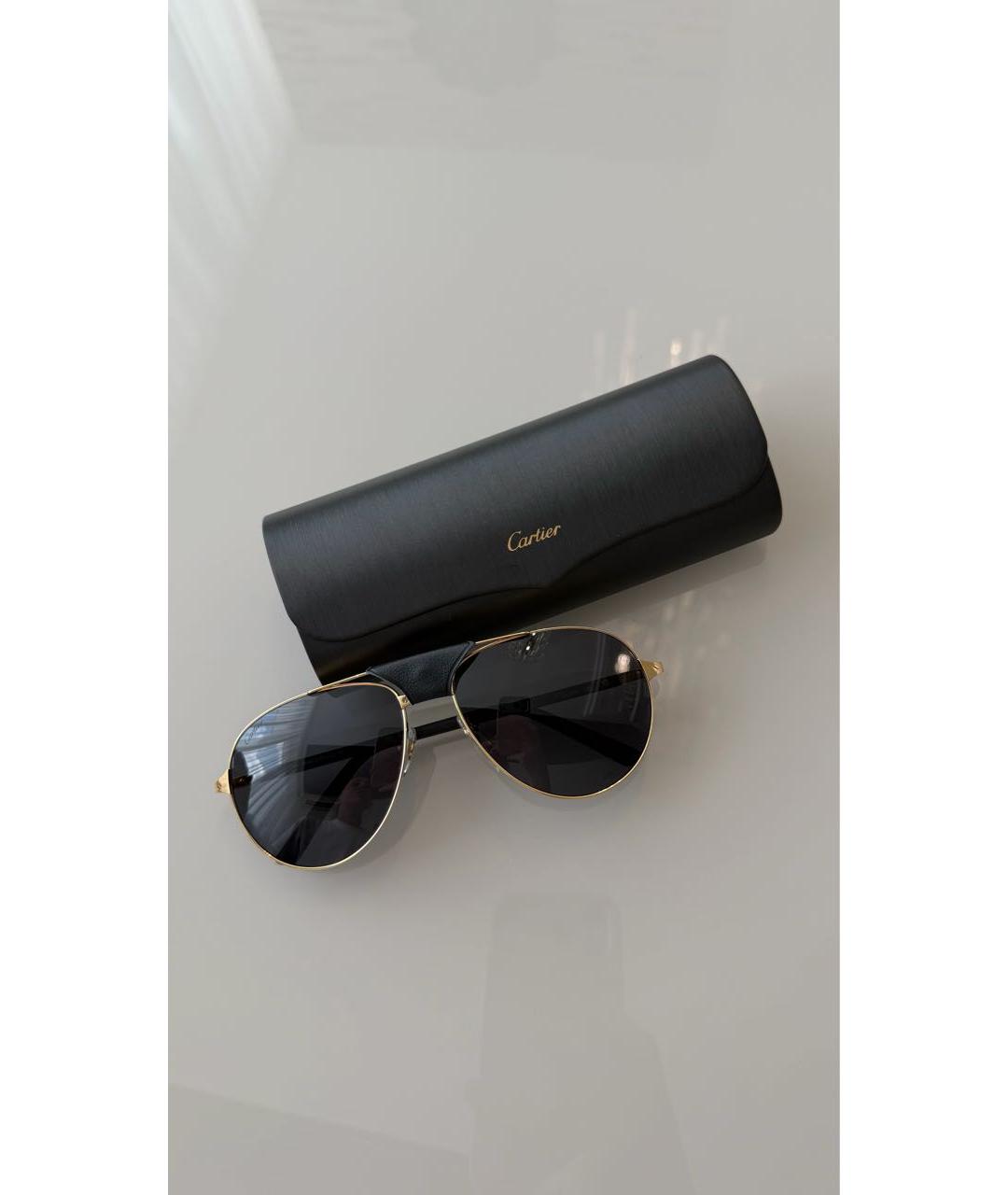 CARTIER Золотые металлические солнцезащитные очки, фото 4
