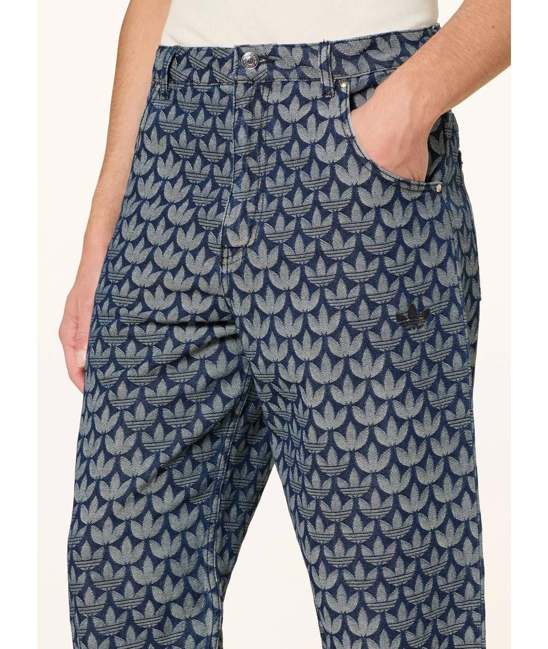 ADIDAS Синие хлопко-полиэстеровые прямые джинсы, фото 3