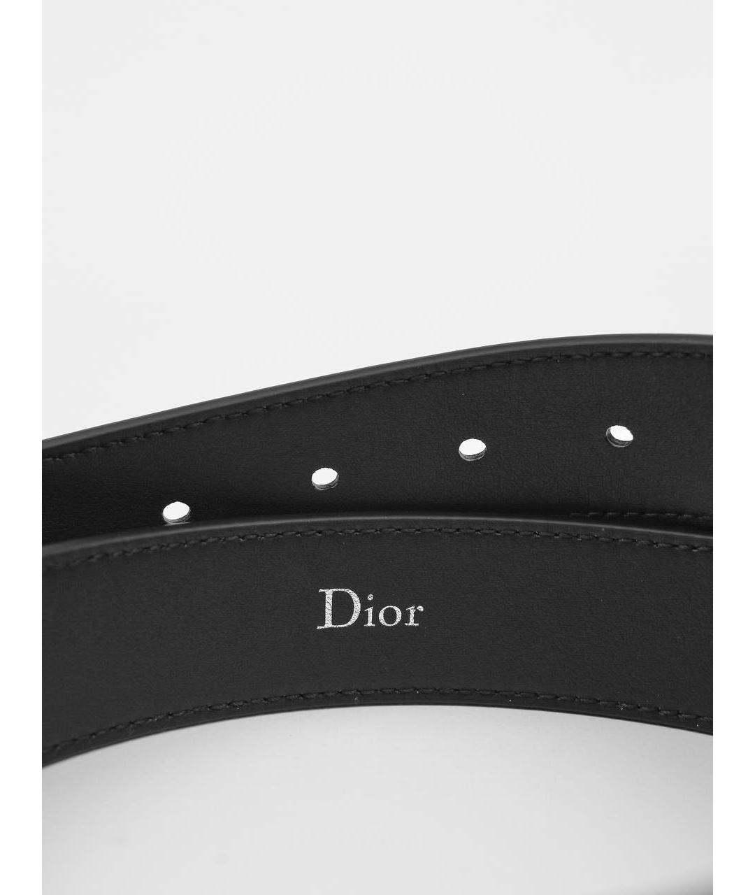 CHRISTIAN DIOR Черный кожаный ремень, фото 3