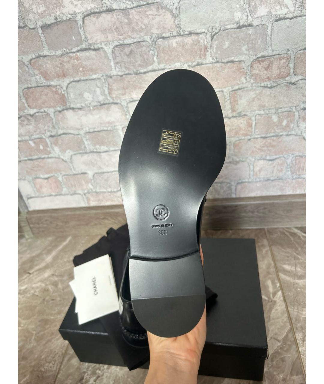 CHANEL Черные кожаные лоферы, фото 5