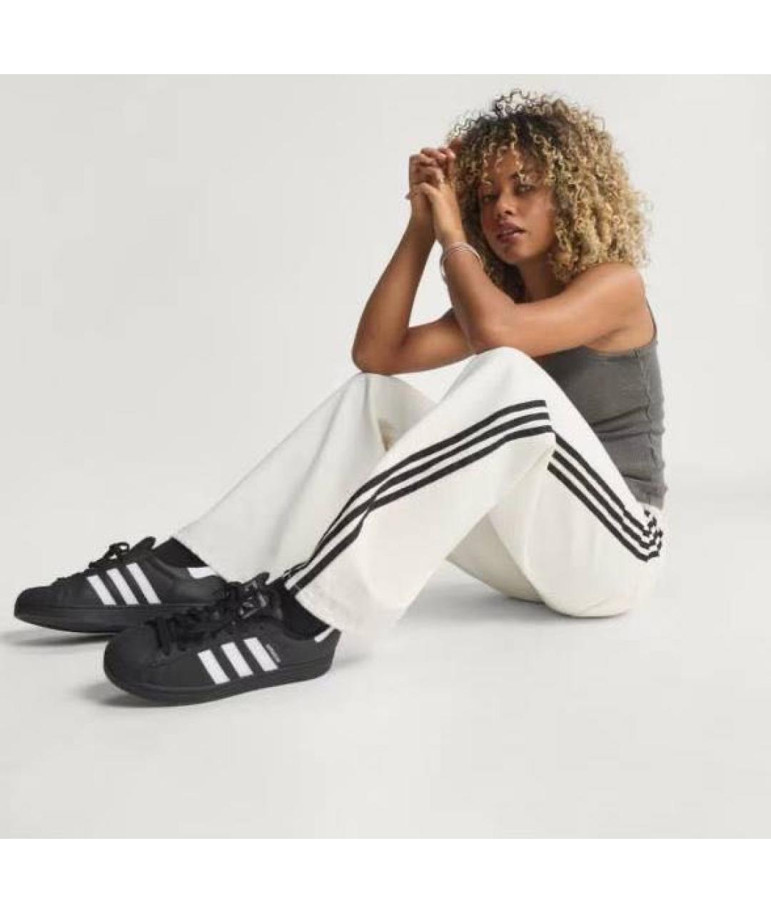 ADIDAS Белые хлопковые прямые джинсы, фото 4