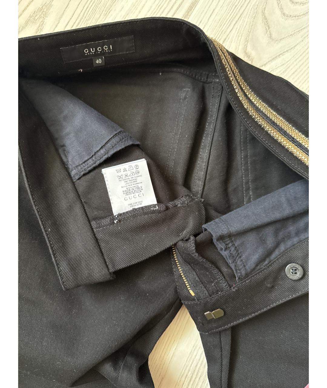 GUCCI Черные хлопко-эластановые прямые джинсы, фото 5