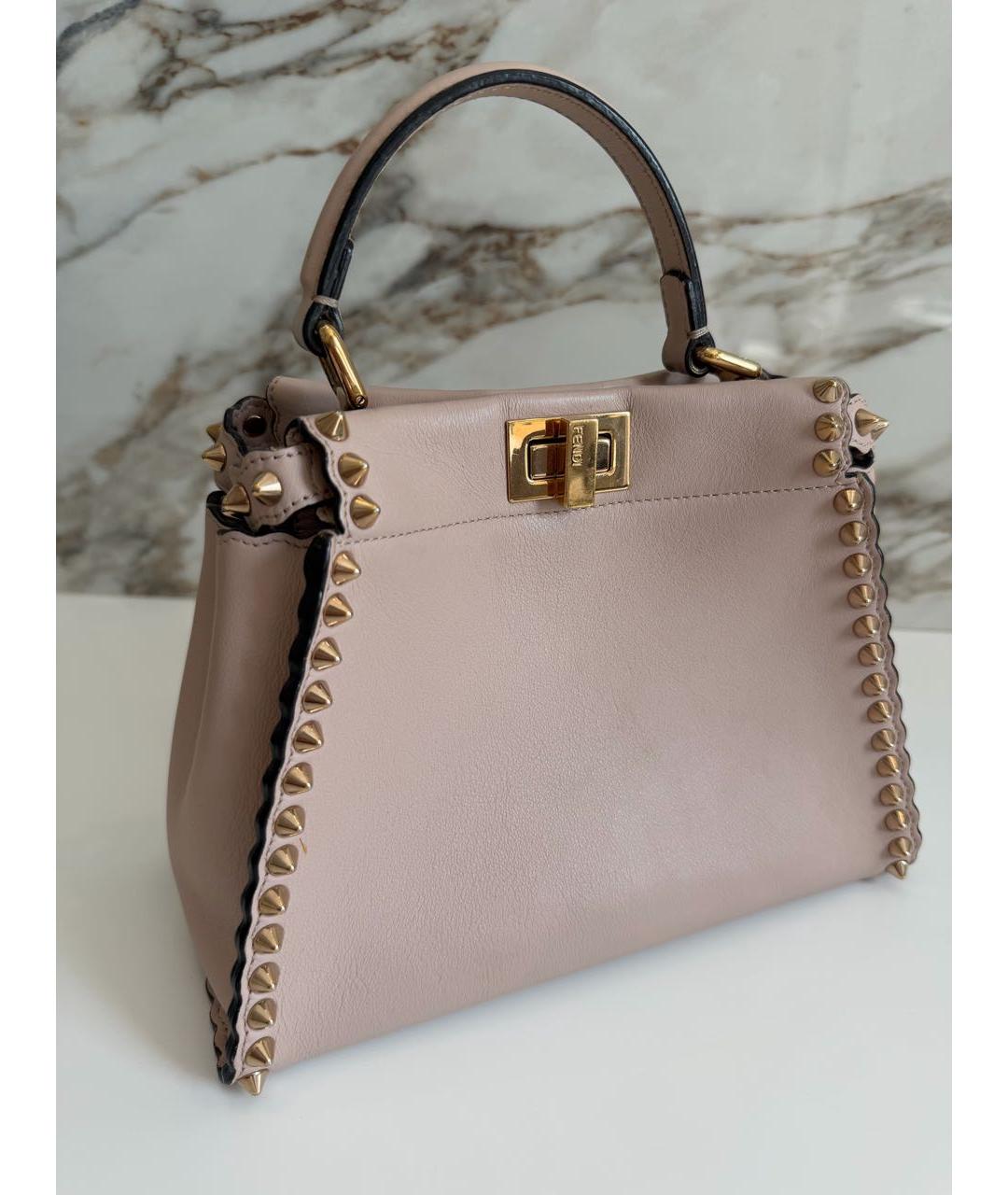 FENDI Розовая кожаная сумка тоут, фото 2