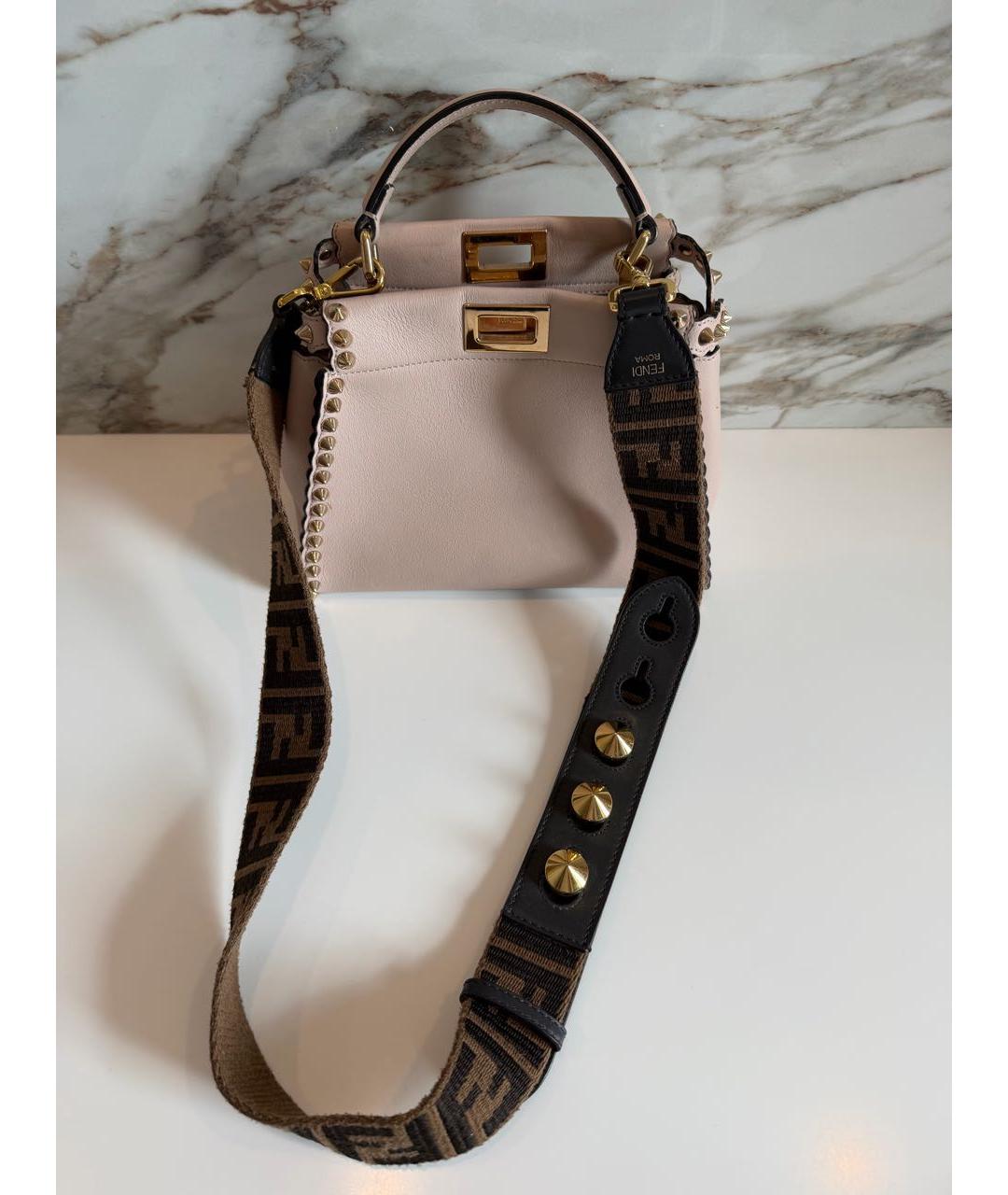 FENDI Розовая кожаная сумка тоут, фото 5