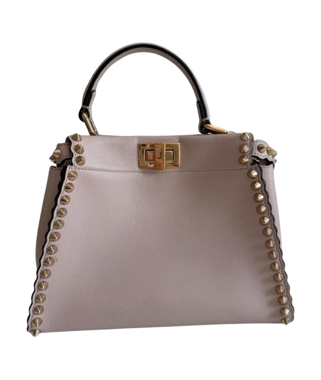 FENDI Розовая кожаная сумка тоут, фото 1