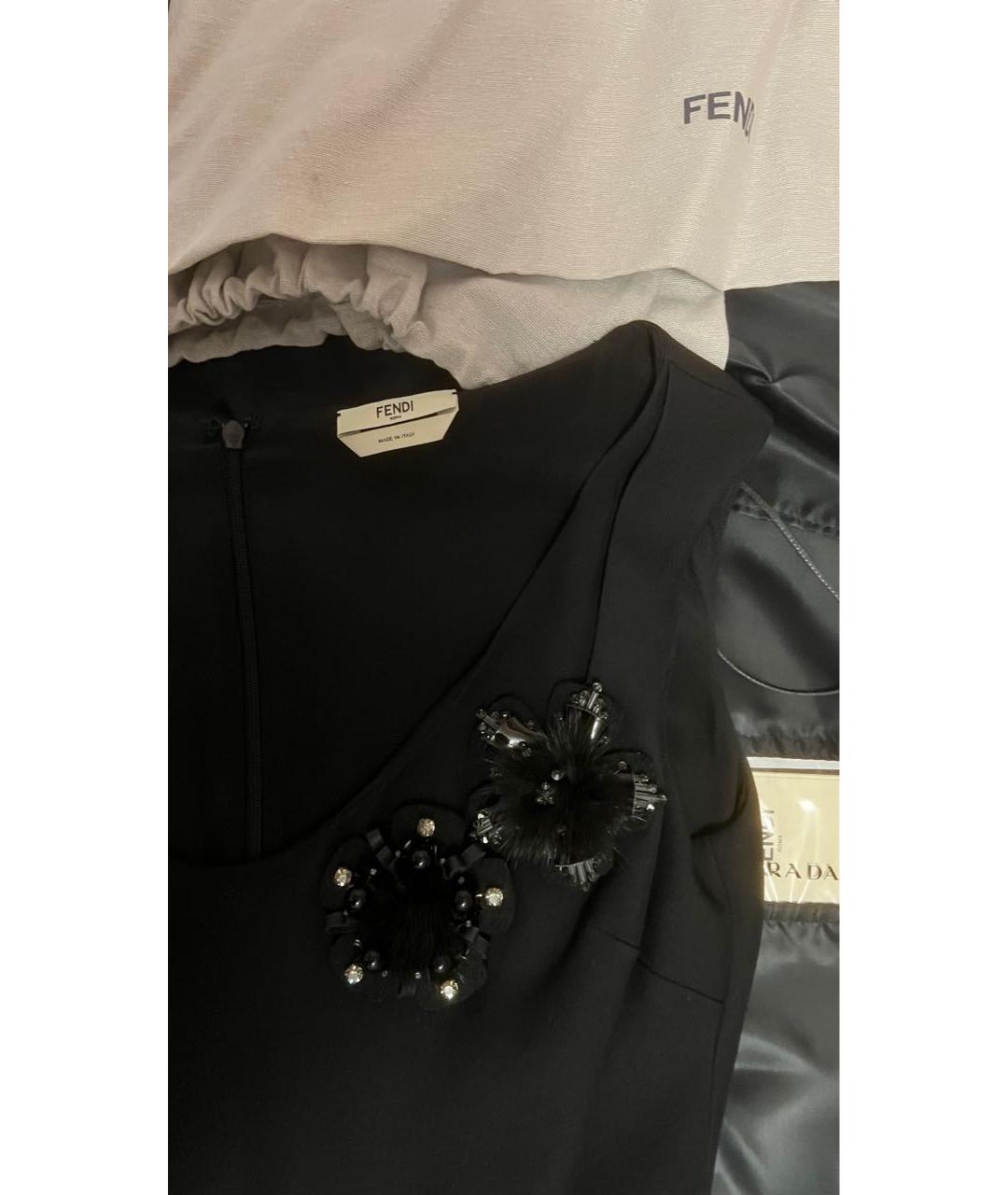 FENDI Черное шерстяное вечернее платье, фото 3