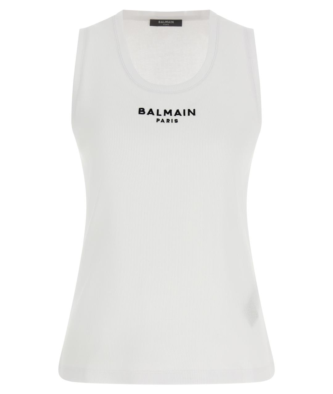 BALMAIN Белая хлопковая майка, фото 1