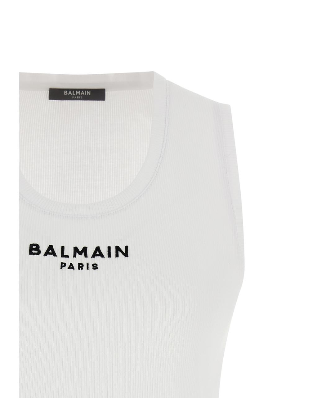 BALMAIN Белая хлопковая майка, фото 3