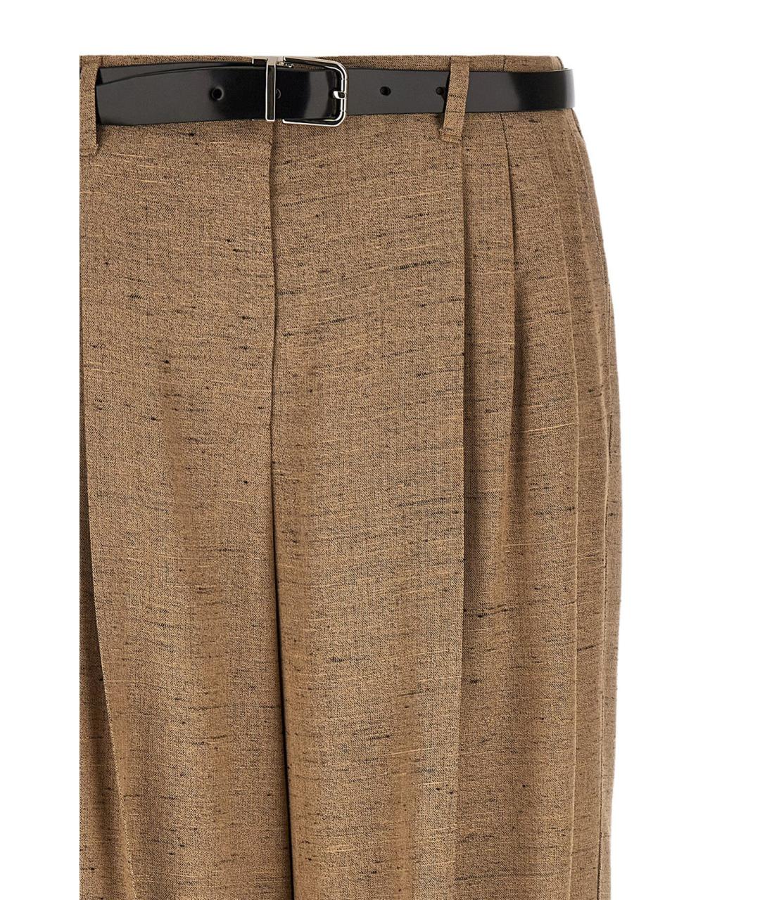 DOLCE&GABBANA Бежевые вискозные прямые брюки, фото 3