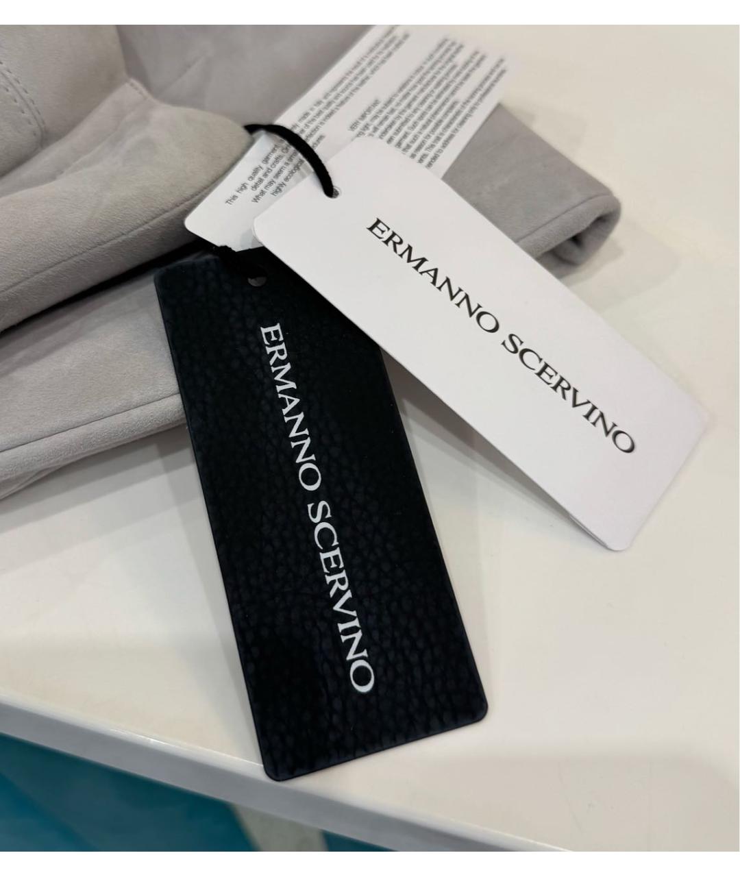 ERMANNO SCERVINO Серое замшевое повседневное платье, фото 7