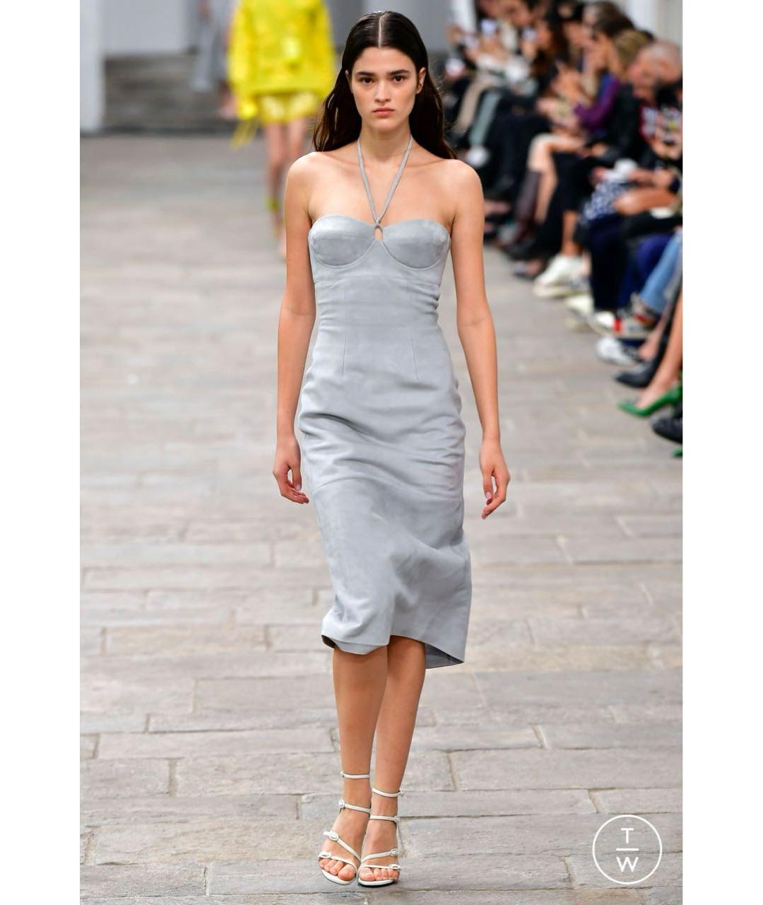 ERMANNO SCERVINO Серое замшевое повседневное платье, фото 8