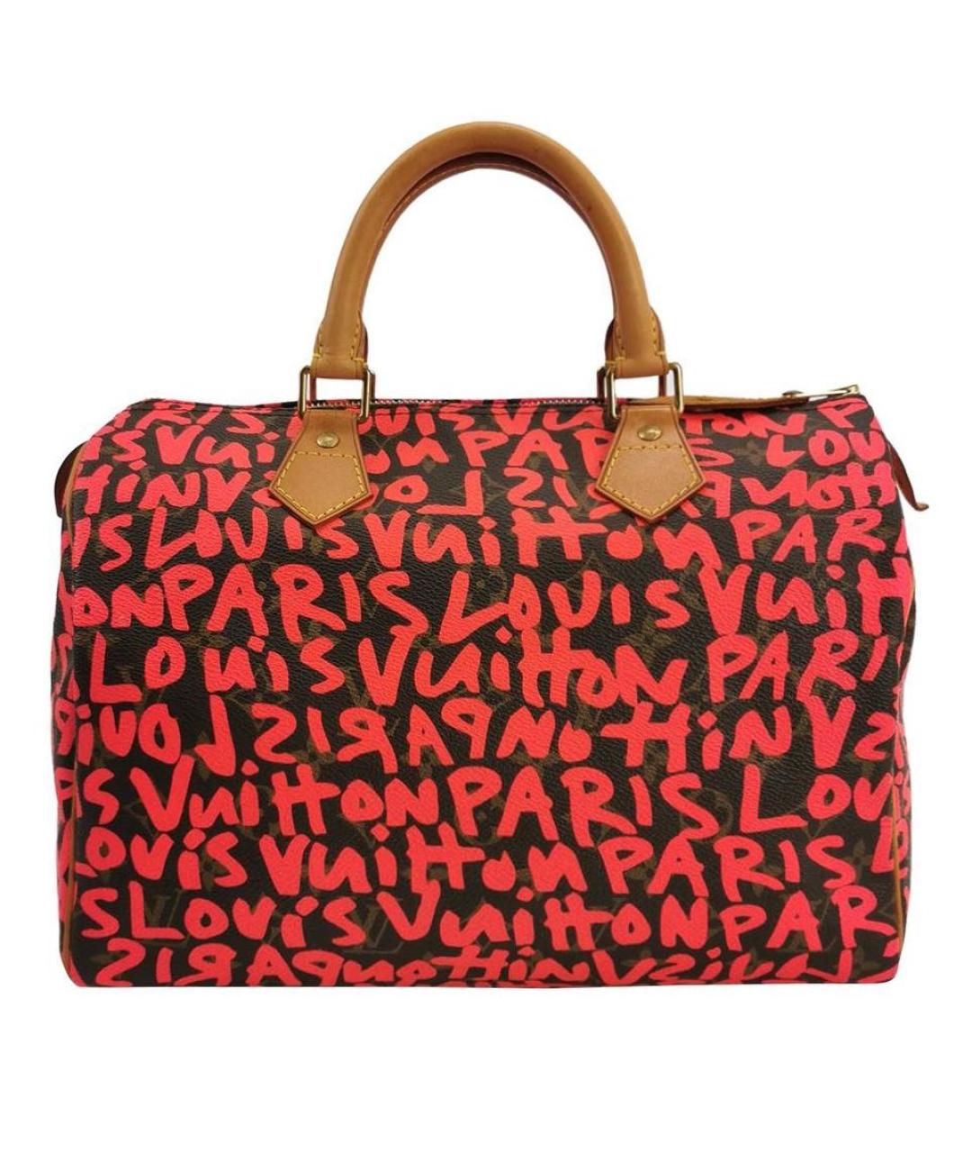 LOUIS VUITTON Красная кожаная сумка с короткими ручками, фото 1
