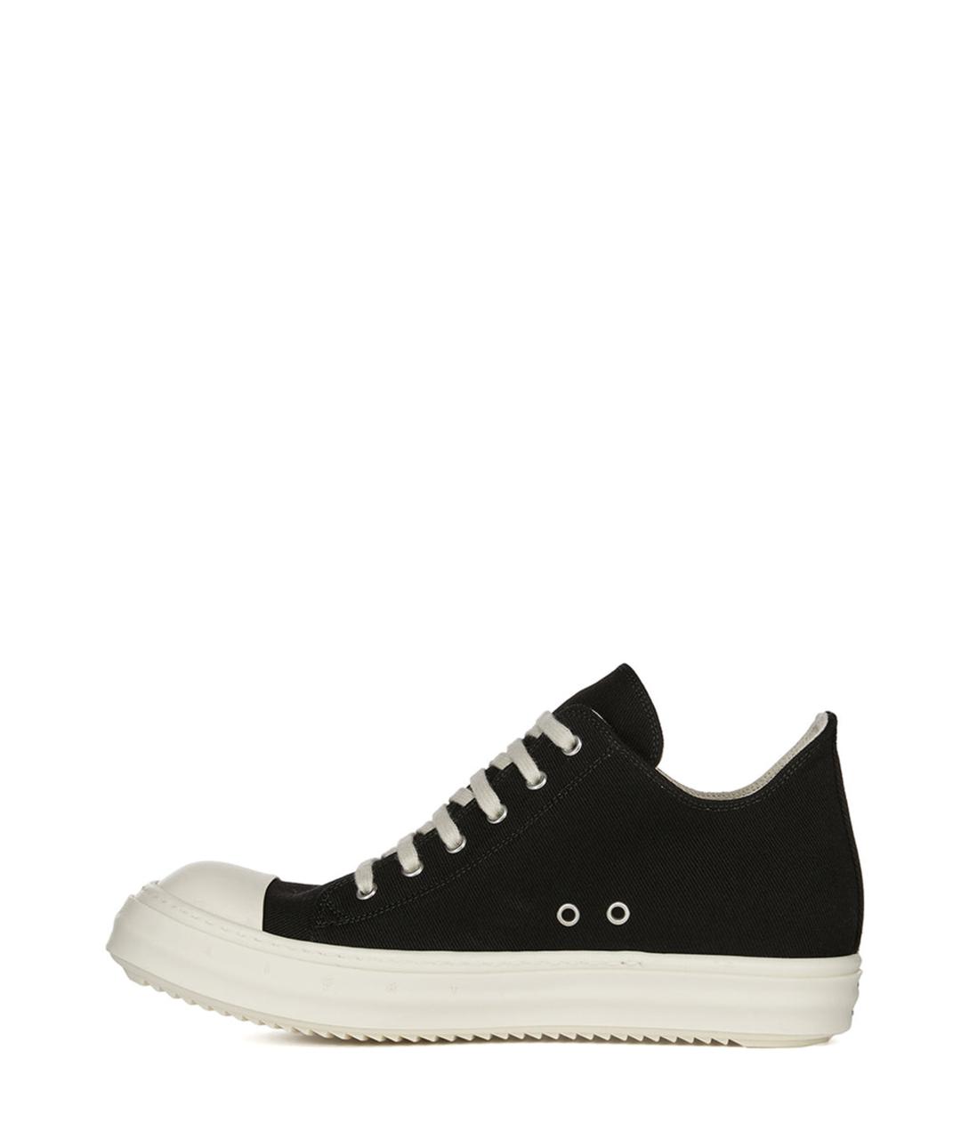 RICK OWENS DRKSHDW Черные текстильные низкие кроссовки / кеды, фото 2